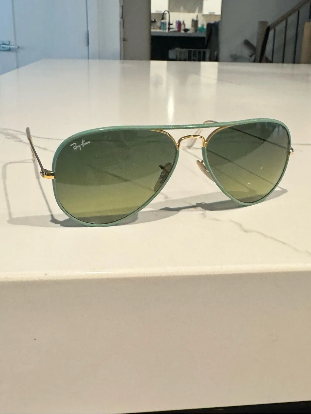 Aviator ray-ban sunglasses - teal - good great condition - Picture 3 of 5